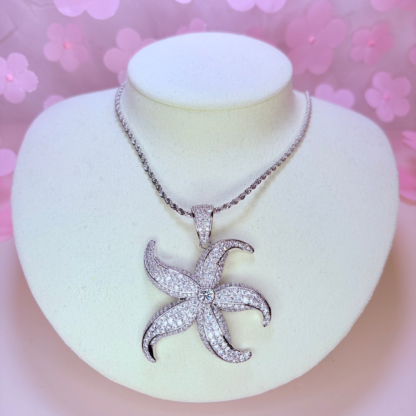 silver seraphina starfish necklace