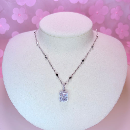 radiant gem silver necklace