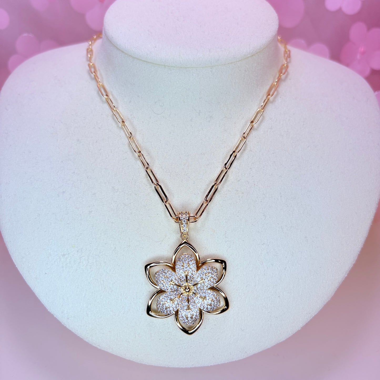 chunky hibiscus necklace