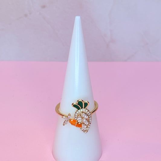 sparkly dainty carrot ring