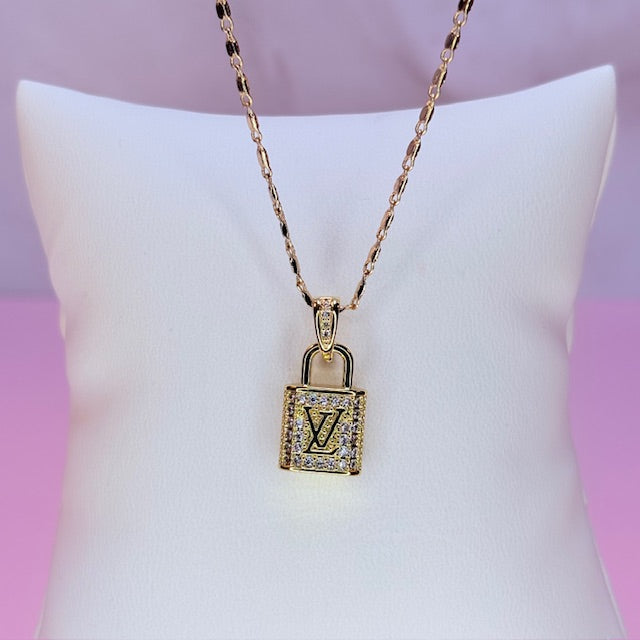 LV golden lock necklace