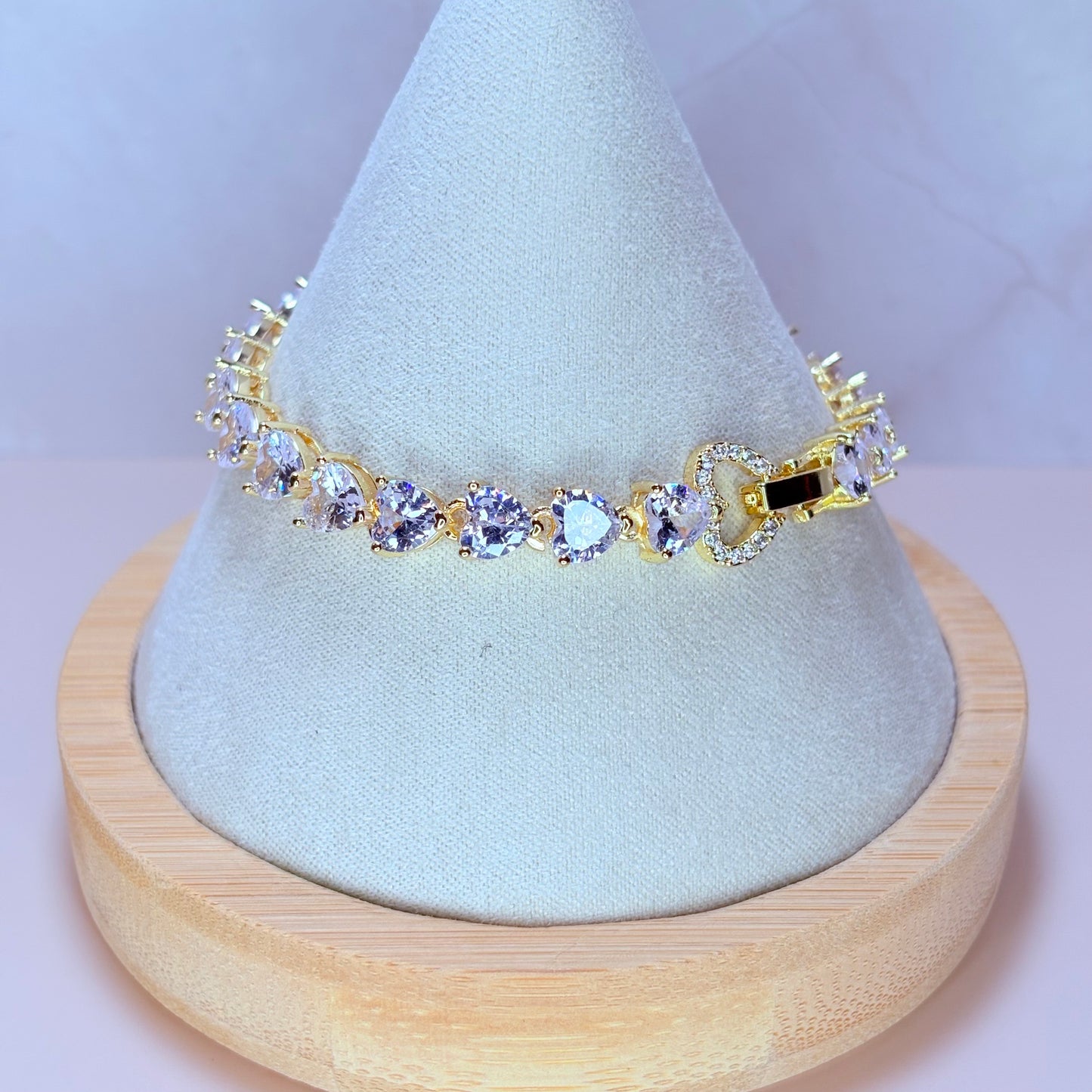 ava heart tennis style bracelet