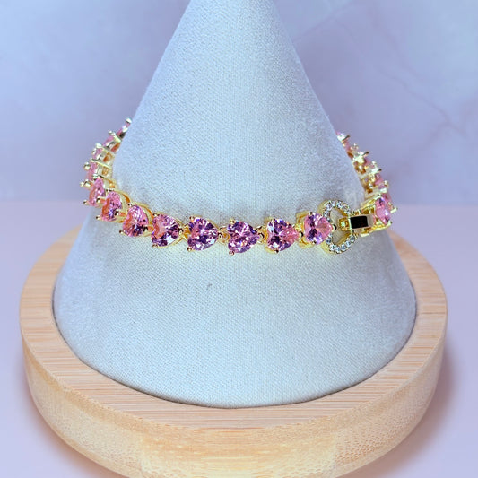 ava heart tennis style bracelet