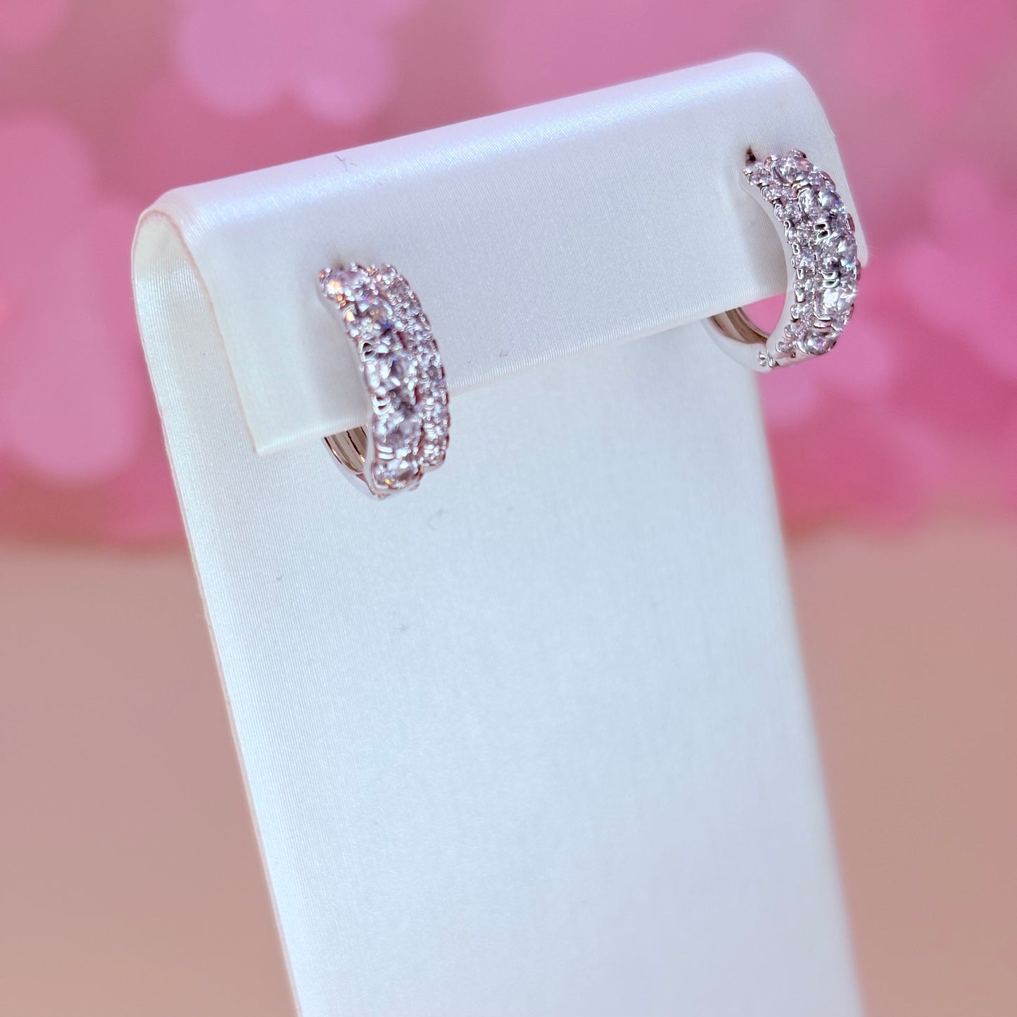 silver embellished hoop earrings