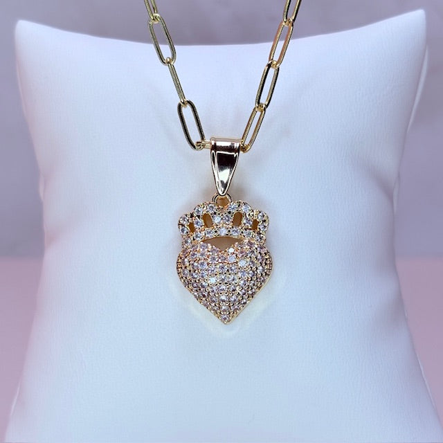 bling queen heart necklace
