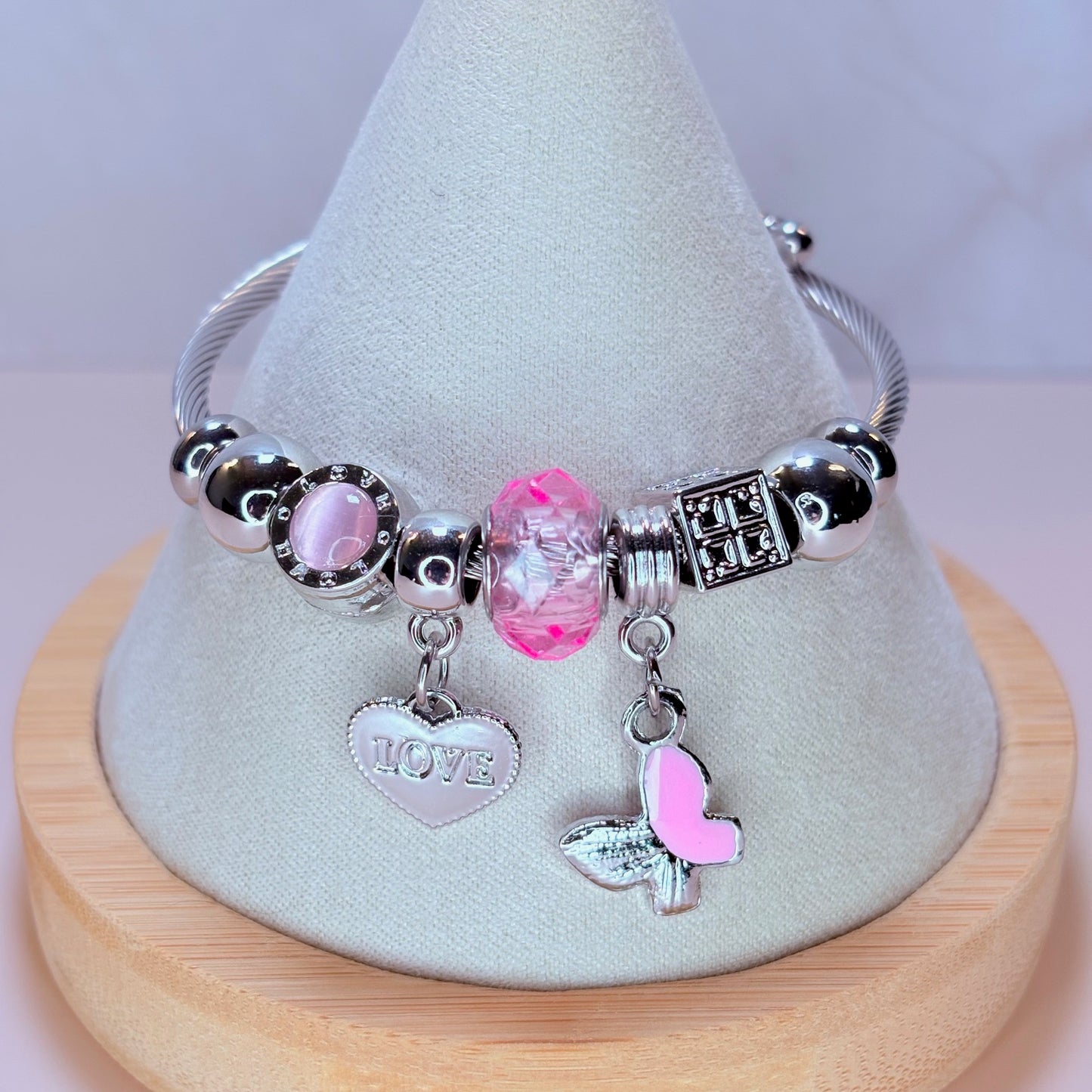 butterly love charm bangle