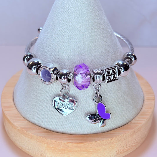 butterly love charm bangle