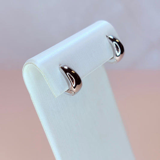 calloway silver huggie hoop earrings