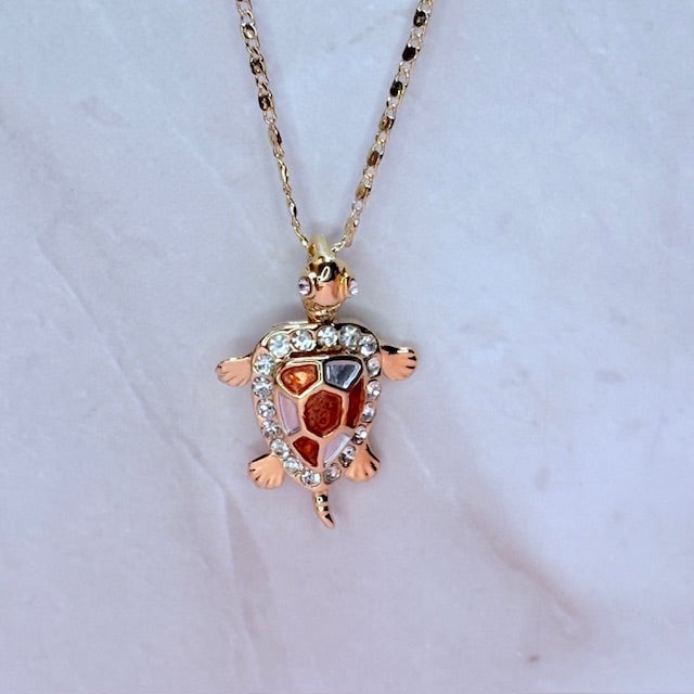coral turtle necklace