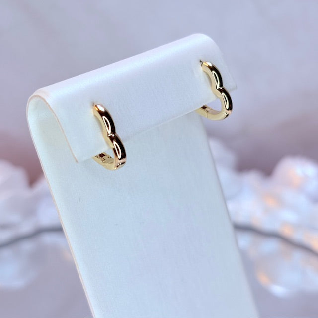 dainty heart huggie earrings