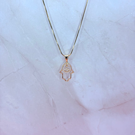 dainty hand of fatima necklace