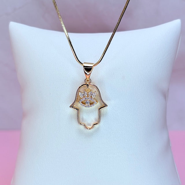 dainty hand of fatima necklace
