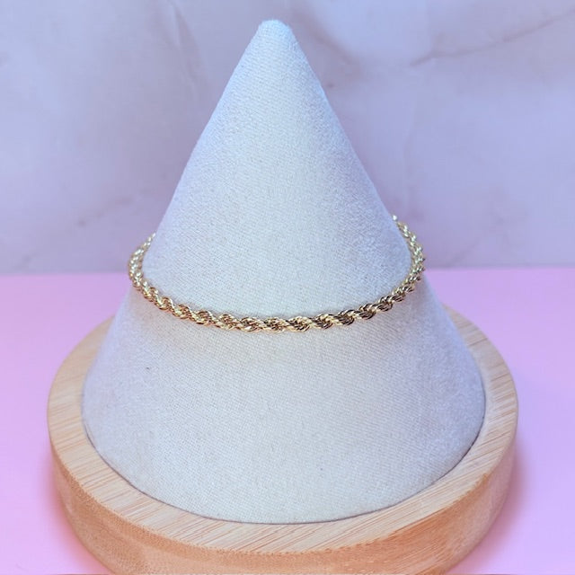 dainty rope gold bracelet