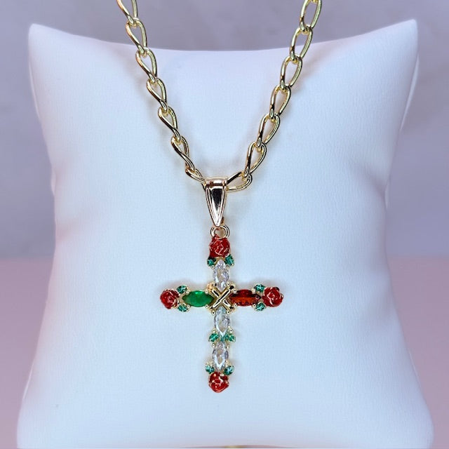 dainty rose necklace