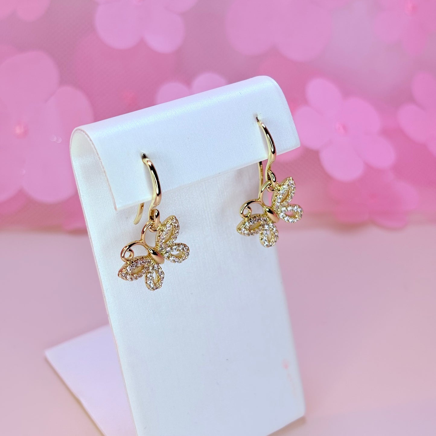dangly butterfly earrings