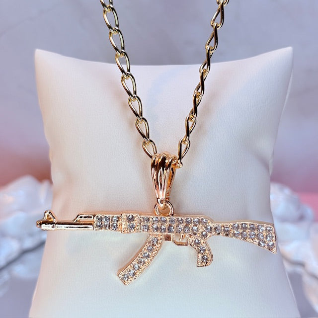 diamond drip AK necklace