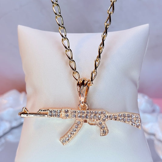 diamond drip AK necklace