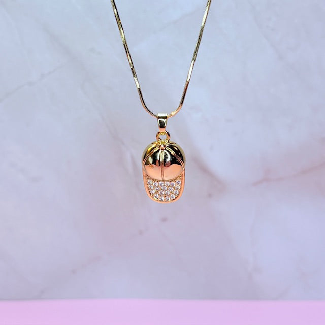 diamond gameday cap necklace