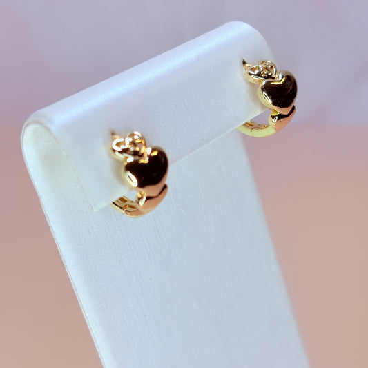 double heart huggie earrings