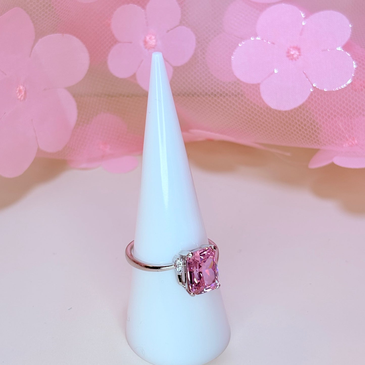 silver envy bubblegum pink ring