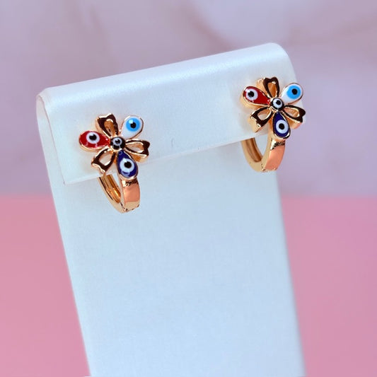 evil eye blossom earrings
