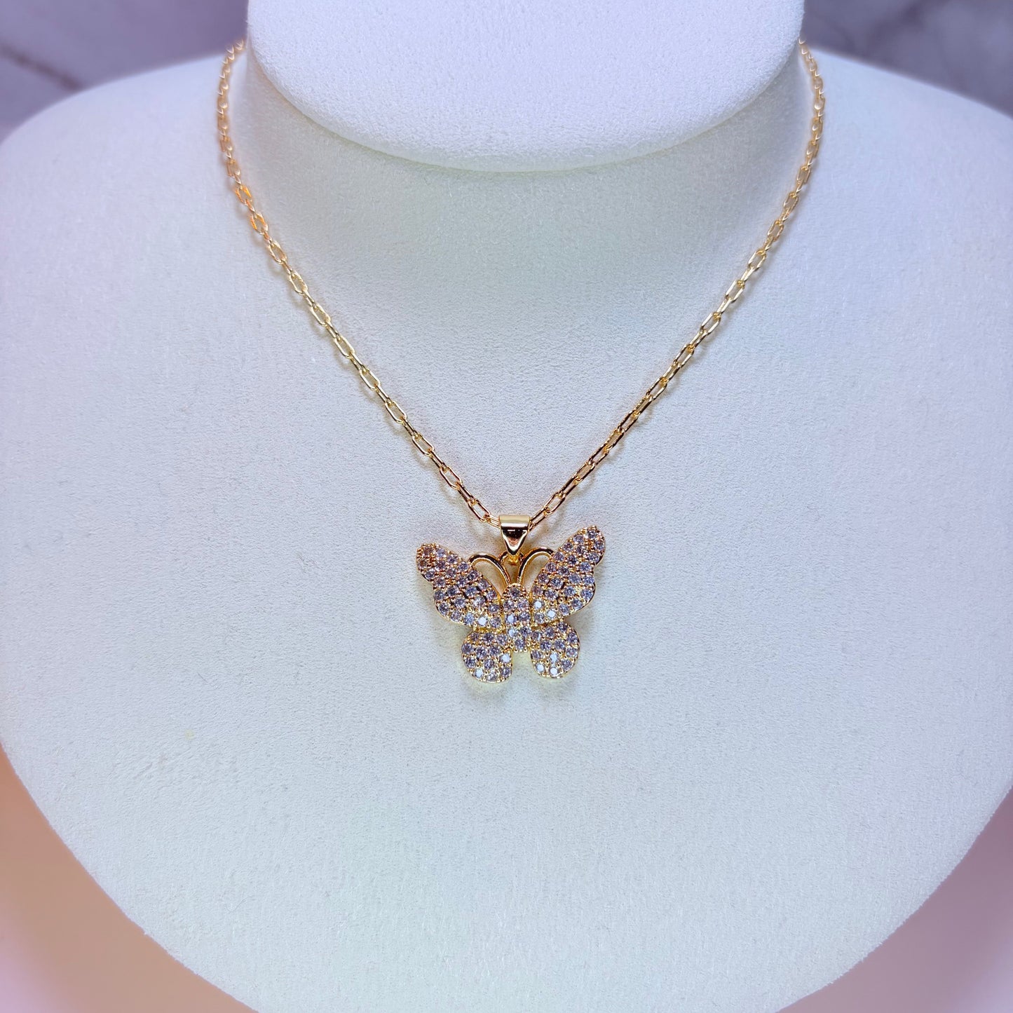 glitz butterfly necklace