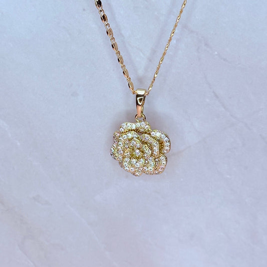 golden bloom rose necklace