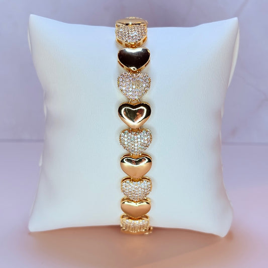 golden hearts bracelet