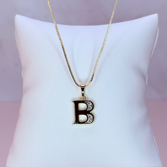 gold initial necklace