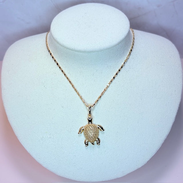 gold turtle necklace