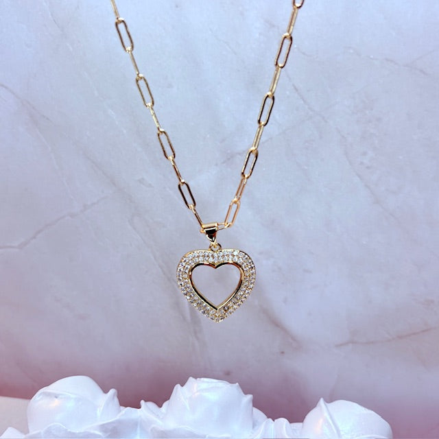 halo glow heart necklace
