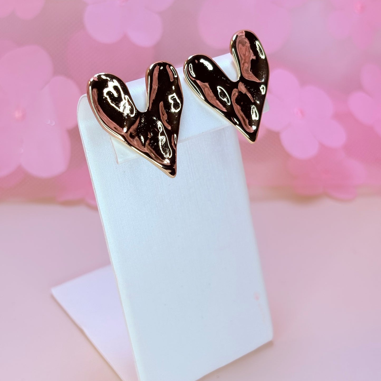 heart crushed earring