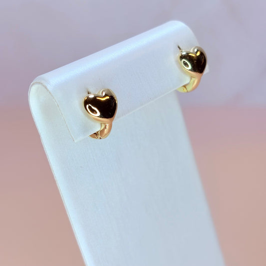 heart huggie earrings
