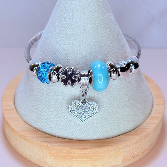 hearts in bloom charm bangle