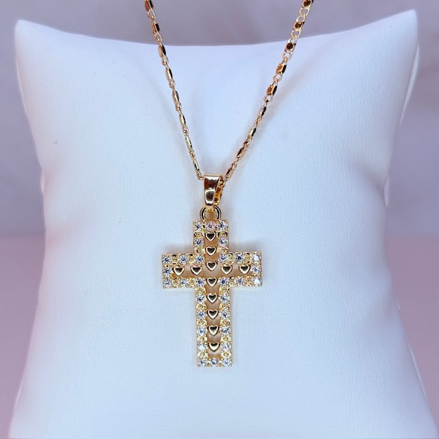 heavenly hearts cross necklace