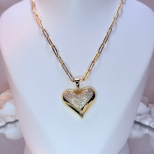 iced luxe heart necklace