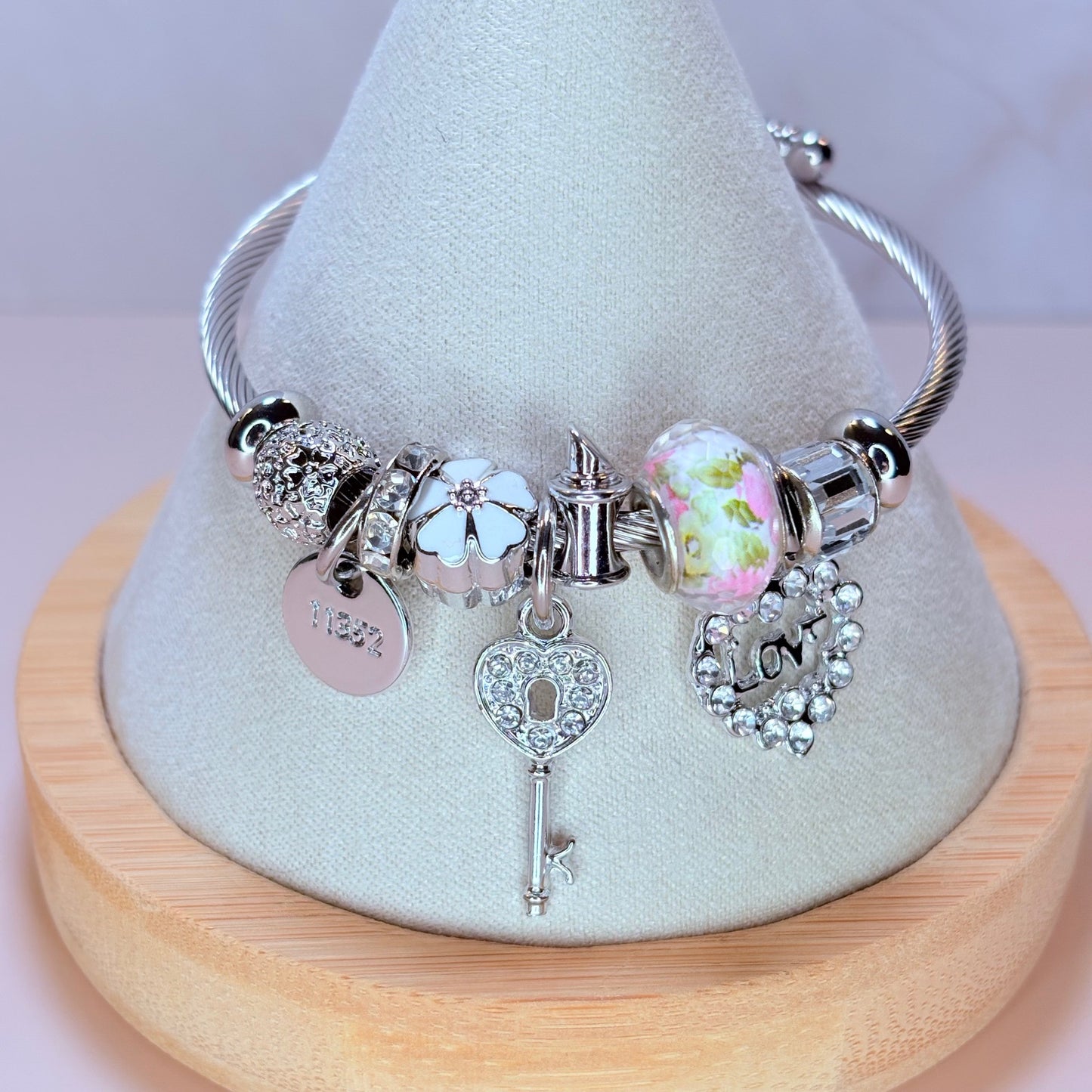 love and glam charm bangle