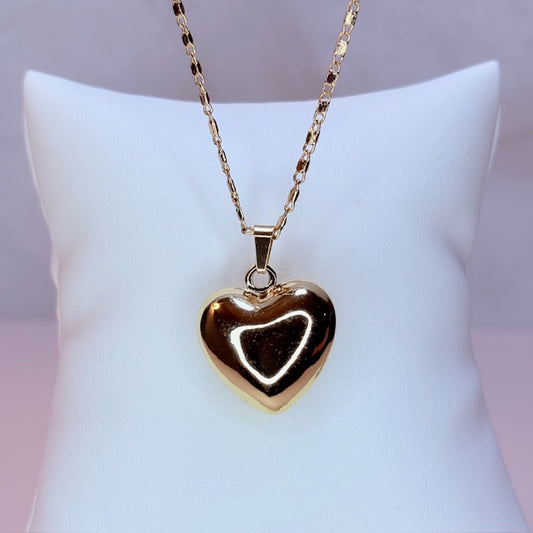 midi puffy heart necklace