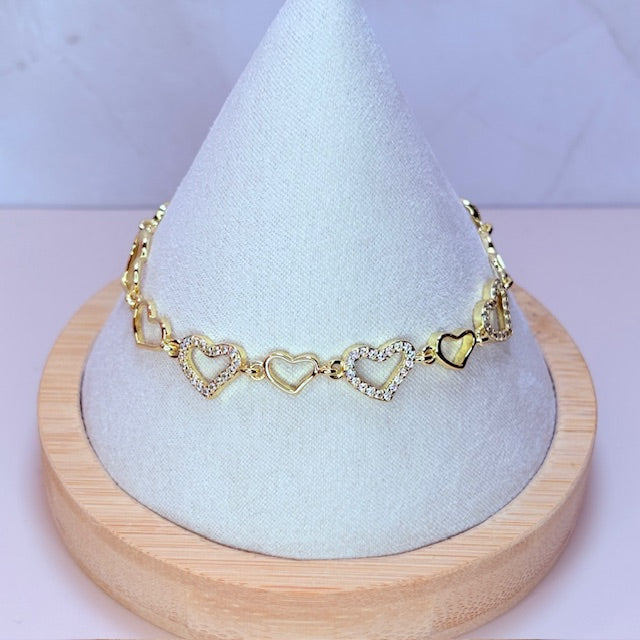 mixed heart bracelet