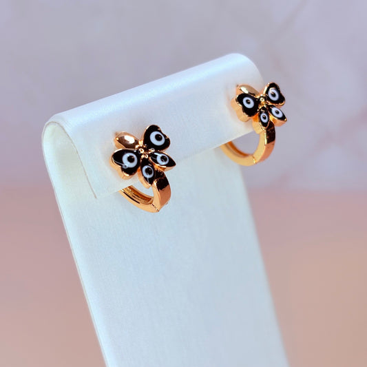 onyx evil eye butterfly earrings
