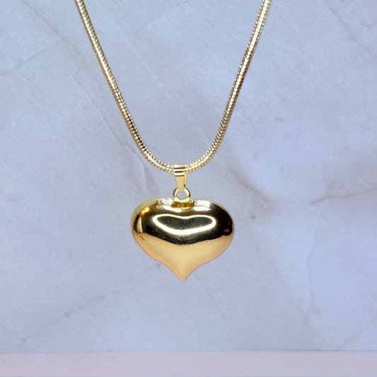 oversized puffy heart necklace