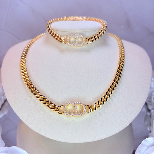 paris luxe link chain & bracelet set