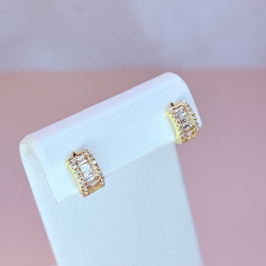 pave huggie earrings