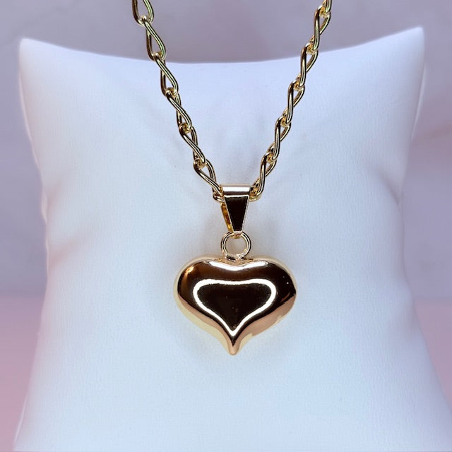 petite puffy heart necklace