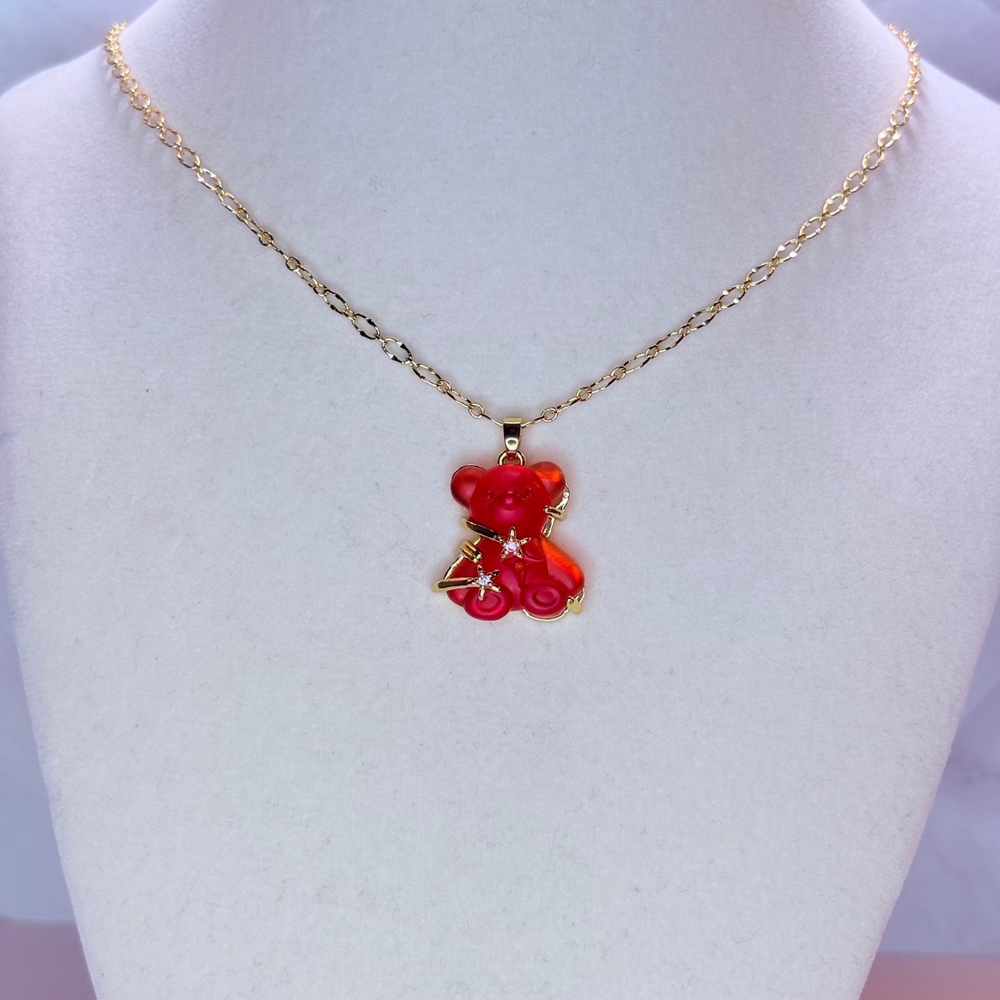 ruby bear necklace