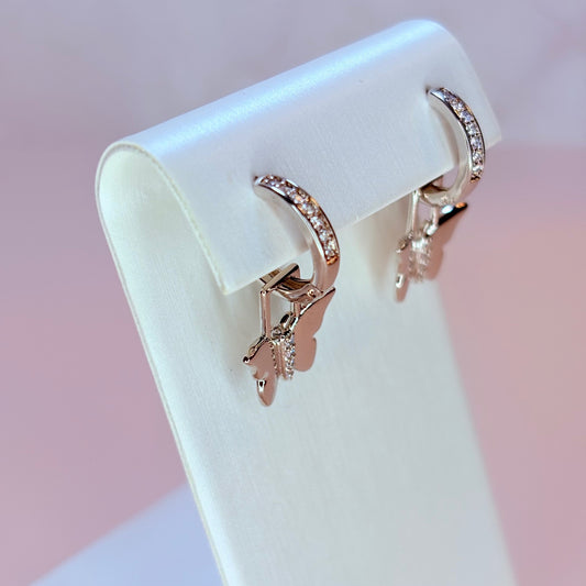 silver butterfly earrings