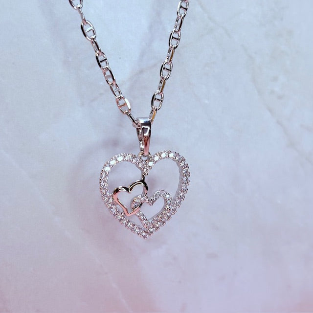 silver forever hearts necklace