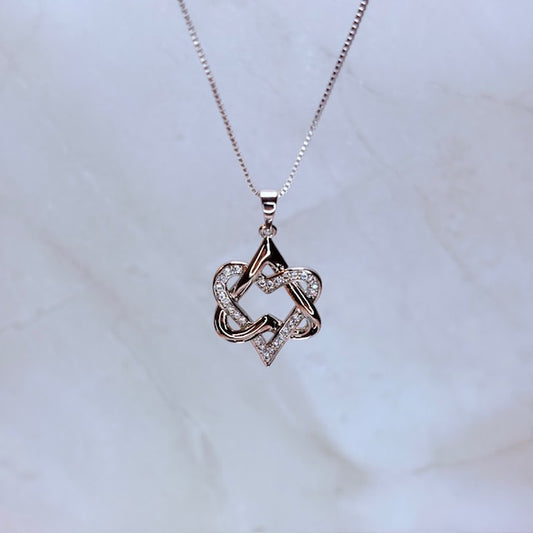 silver nohea love knot necklace