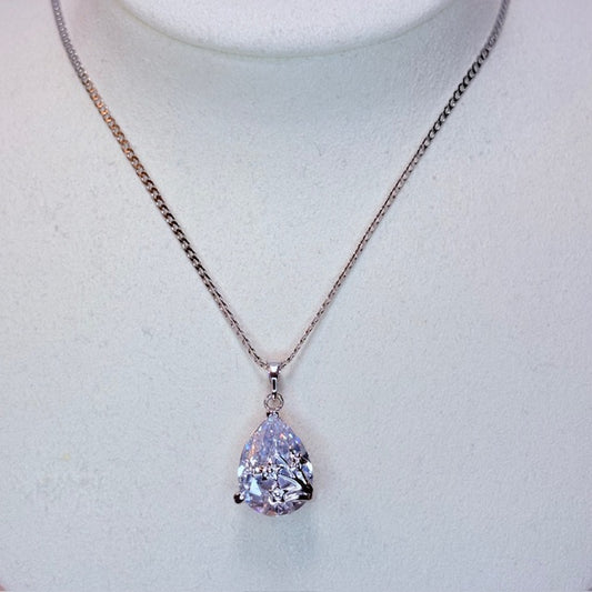 silver teardrop necklace