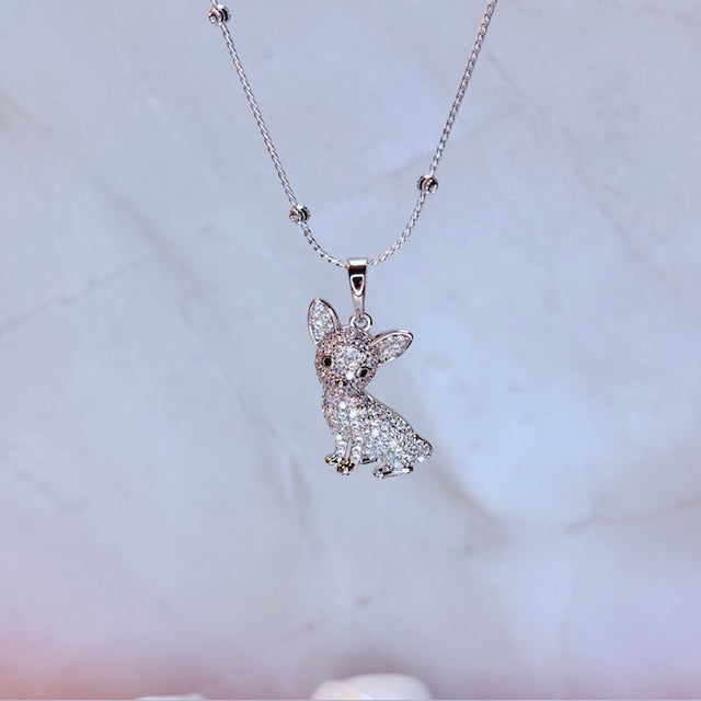 silver ulani puppy necklace